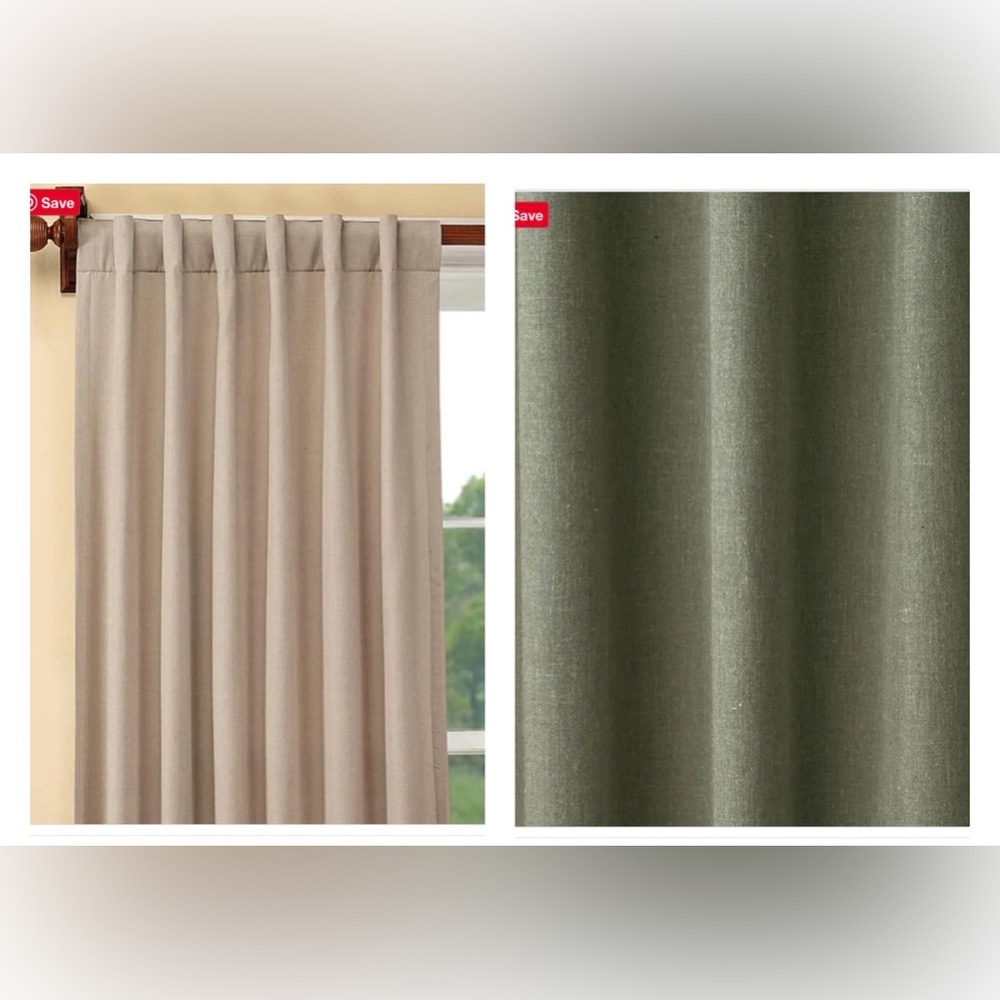 2 - Energy-Efficient Homespun Double-Lined Rod-Pocket Curtain Panels 40x84”